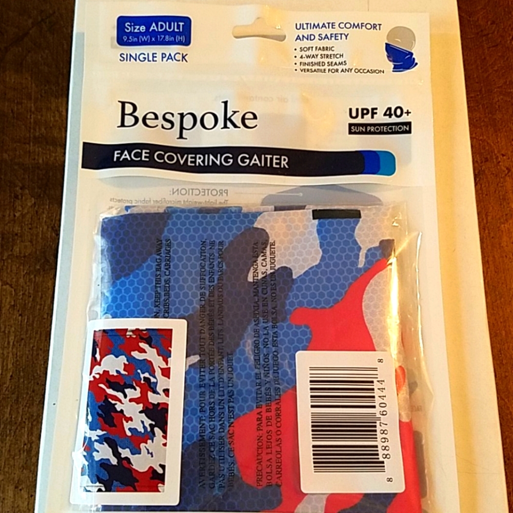 🆕️ Bespoke face covering gaiter "R,W,B" Adult